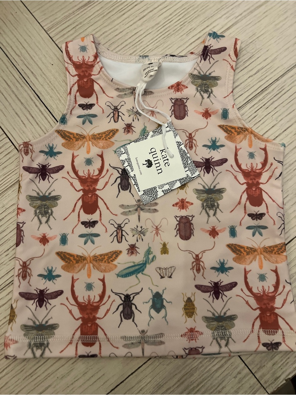 kate quinn Light Pink Bug Print Swim Tank Top